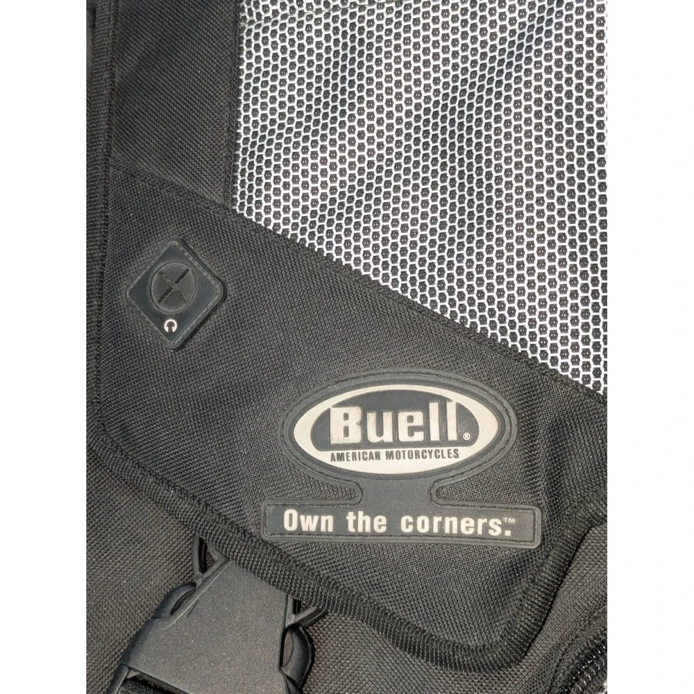 Buell Messenger Laptop Bag Black Motorcycle Shoulder Briefcase Travel 15x12
